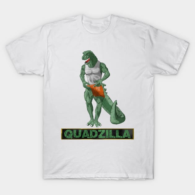 Quadzilla (Version 2) (Color 1) T-Shirt by CowsDoFly